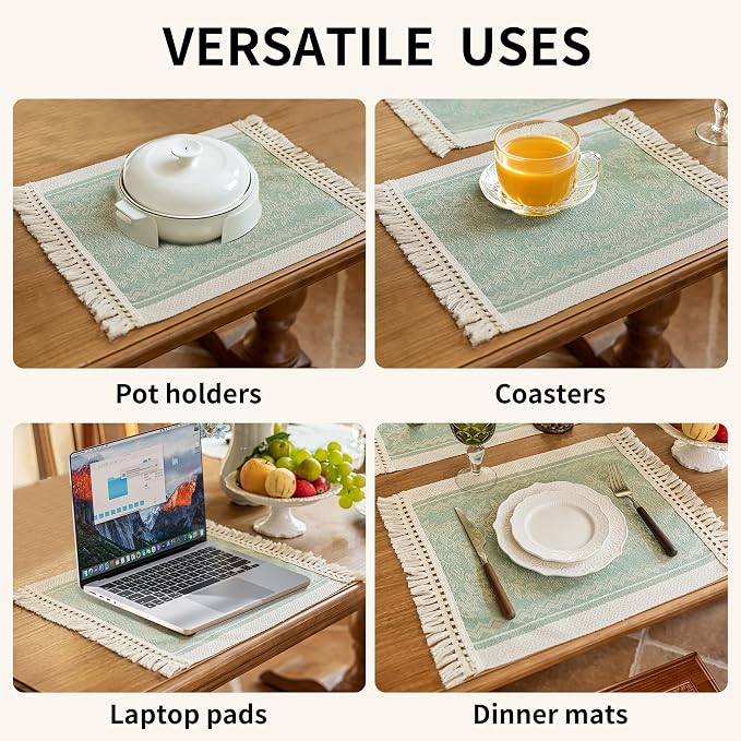 14x18 Medallion Placemats Waterproof Rustic Farmhouse Mats | Tired of messy - Image 6