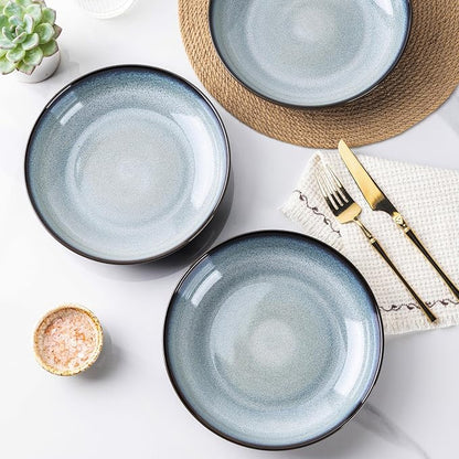 LERATIO 8.5" Ceramic Pasta Bowls Set of 4, 38oz Large Stoneware Bowls Set | - Image 3