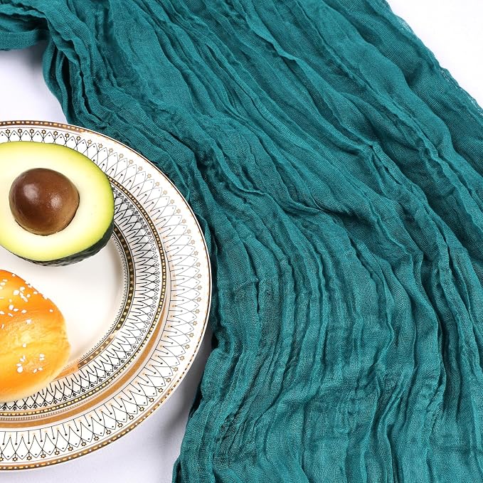 6 Pack 10Ft Teal Cheesecloth Table Runner 23 x 120 Inch | Gauze Rustic Boho - Image 5