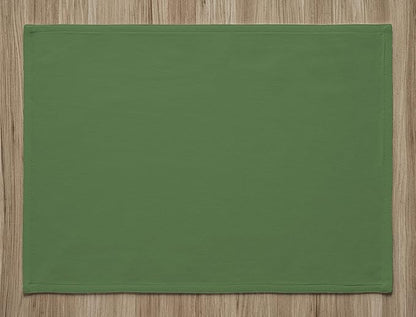 Calicot Placemats Set of 6 100% Cotton Washable Cloth Place Mats, Reusable Table Mats for Spring/Summer & Thanksgiving Christmas Decorations Kitchen Dining Party Wedding (Juniper Green, 13" x 19")