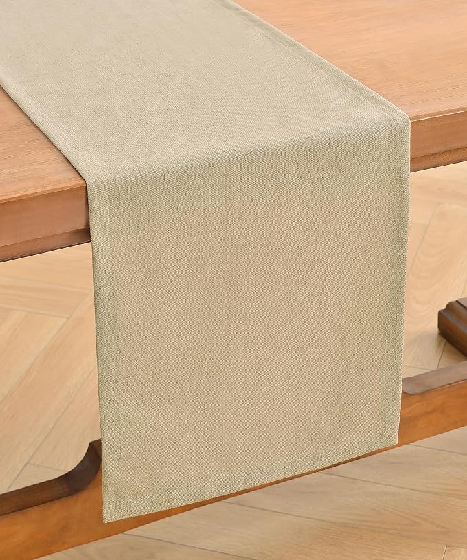 Wracra Linen Table Runner, Burlap Natural Table Runners 108 Inches Long | Rich - Image 7