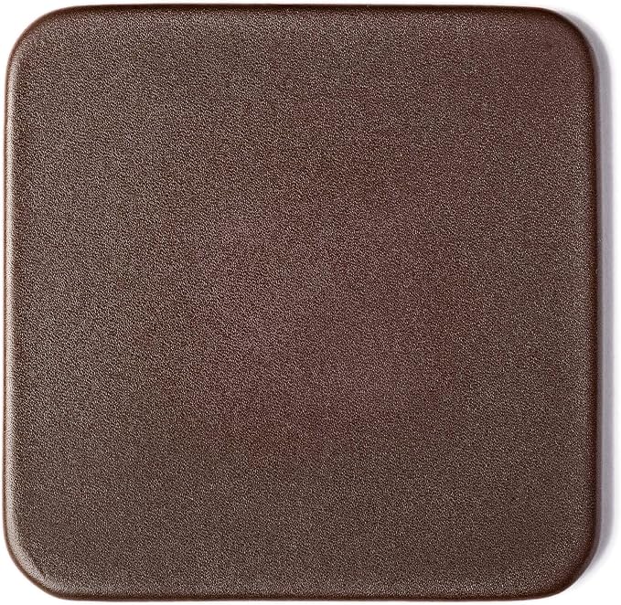 Chocolate Brown Genuine Leather 4" Round Coaster Set - Image 10
