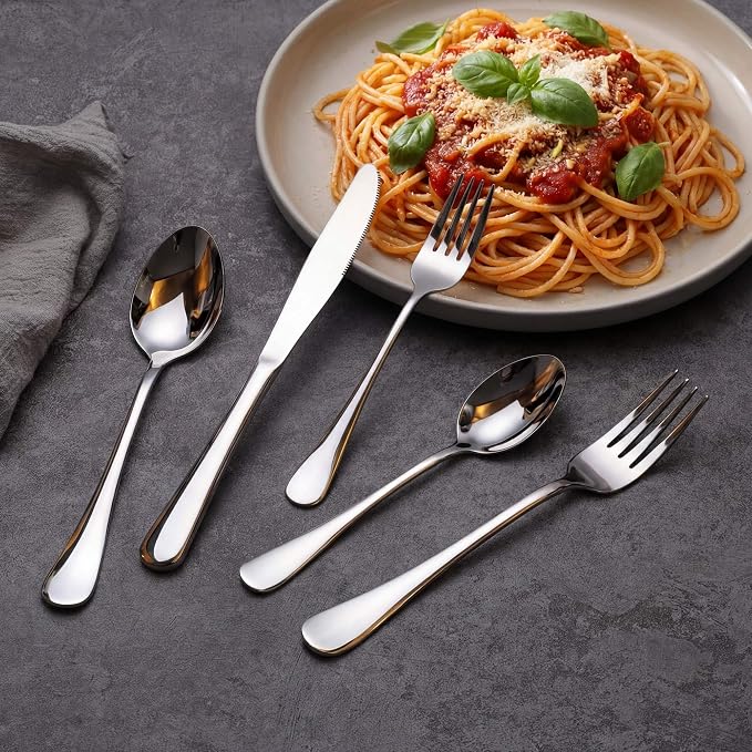 LIANYU Silverware Flatware Set for 8, 40 Piece Stainless Steel Cutlery Set | - Image 4