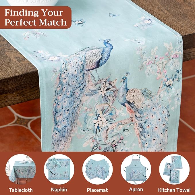Maison d' Hermine Table Runner 100% Combed Cotton 14.5"x72" | Table Runners 72 - Image 7