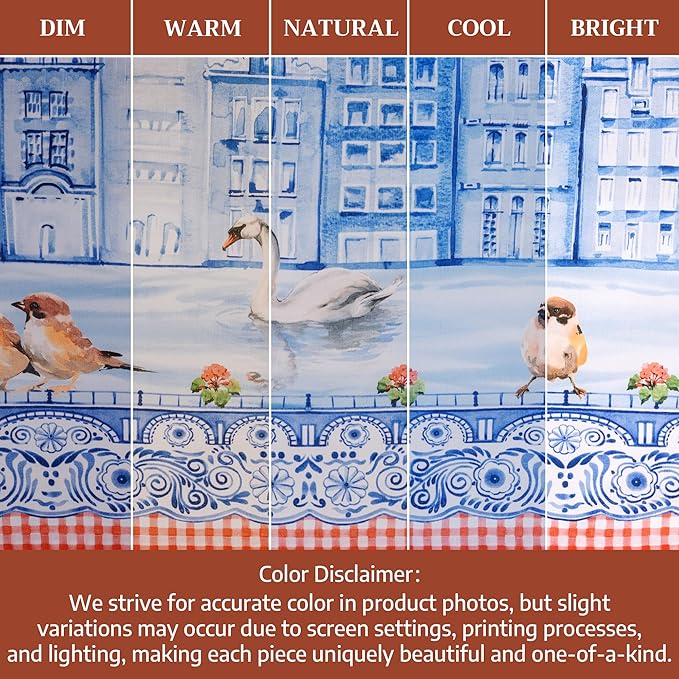 Maison d' Hermine Table Cloth Rectangle Table 100% Cotton 70 x 90 Inches Tablecloth Reusable Decorative for Dining Room Farmhouse Home Valentines Day Decorations Spring Summer - Amsterdam Canals