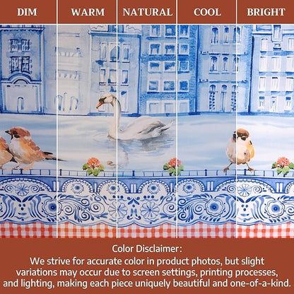Maison d' Hermine Table Cloth Square Table 100% Cotton 60 x 60 Inches Tablecloth Reusable Decorative for Dining Room Farmhouse Home Valentines Day Decorations Spring Summer - Amsterdam Canals