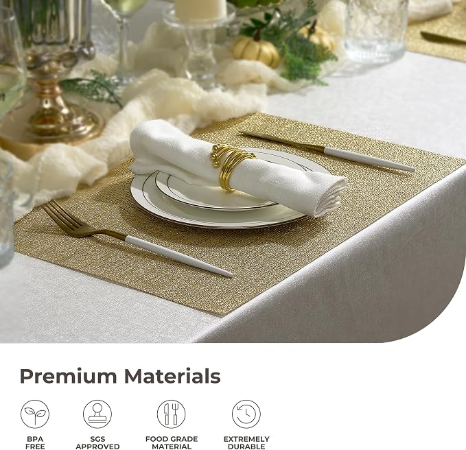 Leetaltree Gold Placemats Set of 6 - Image 5