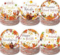 60 Pcs 7 Inch Happy Friendsgiving Paper Plates Give Thanks Plates Decorations Fall Pumpkin Turkey Tableware for Autumn Harvest Thanksgiving Dinner BBQ Picnic Farmhouse Party Supplies