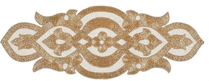 Lightnpro Infinity Beaded Table Runner 13x36 Inch Gold Ivory - Image 4