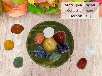 Vesuvianite Crystal Bowl - 2 Inch Decorative Bowls for Room and Home Decor - Gemstone Healing Crystals for Elegant Display, Positive Energy Balance and Gift
