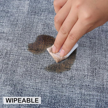 homing Faux Leather Heat Resistant Placemats 12 Packs, Waterproof Wipeable Dining PU Place Mats for Indoor & Outdoor, Easy to Clean, Denim Blue