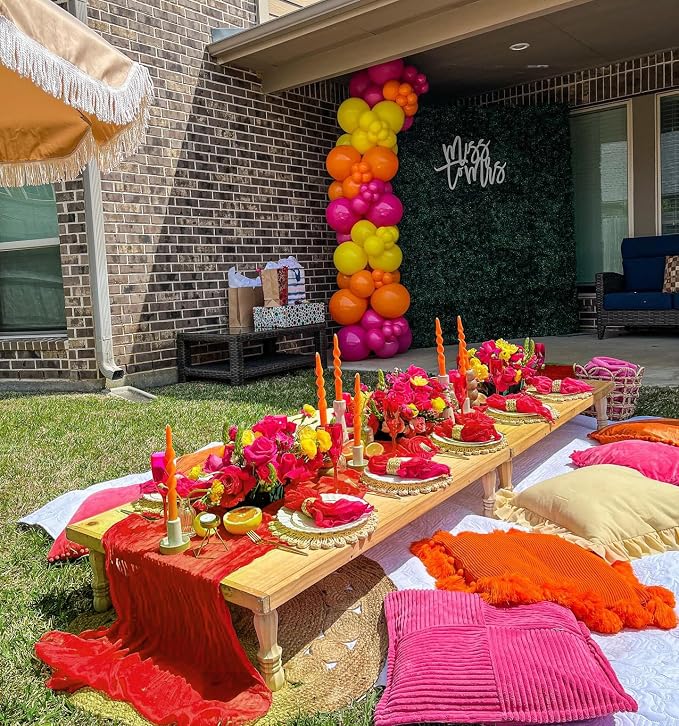 12 Pack Red Cheesecloth Table Runner 35 x 120 Inch | Boho Gauze Fabric - Image 6