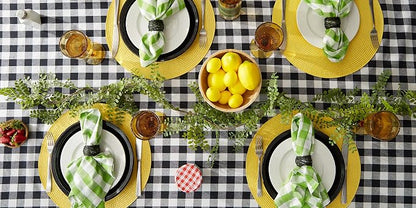 DII Checkered Tabletop Collection 100% Cotton, Machine Washable, Tablecloth - Image 7