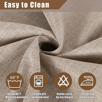 Fitable Faux Linen Tablecloth Rectangle Wrinkle Resistant Fabric Neutral Table Cloth, Indoor Outdoor Table Cover for Kitchen Dining, Birthday Party, Farmhouse (Nature, 54 x 78 Inch)