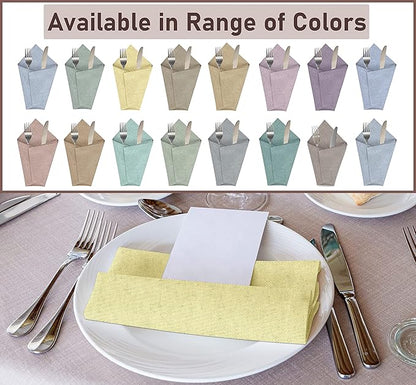 Ruvanti Cloth Napkins Set of 12, 18x18 Reusable Napkins Cloth Washable, Soft & Durable Table Napkin, Poly Cotton Fabric Dinner Napkins for Parties, Christmas, Thanksgiving, Weddings - Cream