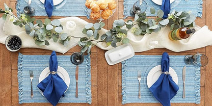DII Variegated Tabletop Collection, Placemat Set3x19, Light Blue, 6 Piece - Image 4