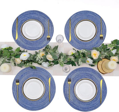 SHACOS Round Braided Placemats 15 inch Set of 6 Washable Kitchen Table Placemats - Image 7