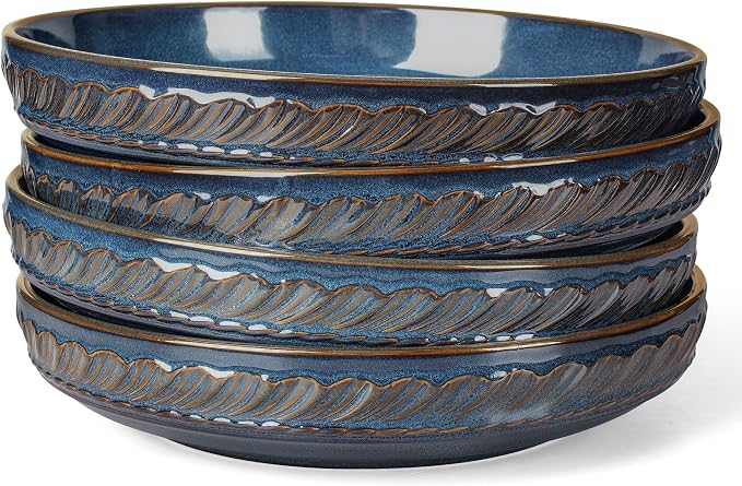 Pasta Bowls, 50oz Large Salad Serving Bowls, 9.75'' Plates Bowls Set of 4 by Artena