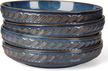 Pasta Bowls, 50oz Large Salad Serving Bowls, 9.75'' Plates Bowls Set of 4 by Artena