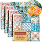 Maison d' Hermine Cloth Napkins Set of 4 100% Cotton Everyday Reusable Square Napkins Cloth Washable Dinner Party Wedding Restaurant Valentines Day Decorations Spring/Summer (Agrume, 20" x 20")