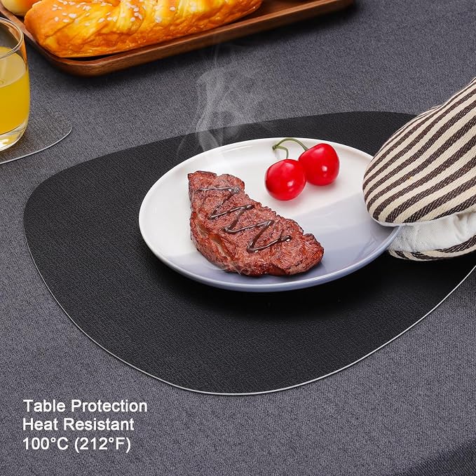 Faux Leather Placemats Set of 6, Dual Sided - Image 4