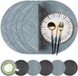 13-Inch Faux Leather Round Placemats Set of 6, Waterproof Anti-Slip Dual Sided Place mats, Heat Resistant Washable Table Mats with Coaster, Suitable for Indoor & Outdoor (6, Black Light Blue)