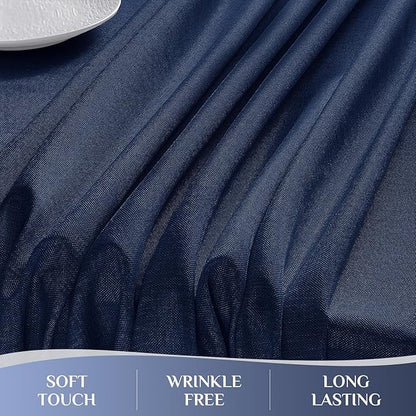 Softalker Navy Blue Large Rectangular Table cloths 60x104 inch Faux Linen Tablecloth Outdoor Waterproof Stain and Wrinkle Resistant Table Cover for 6/8 foot Rectangle Dining Table for Party Graduation