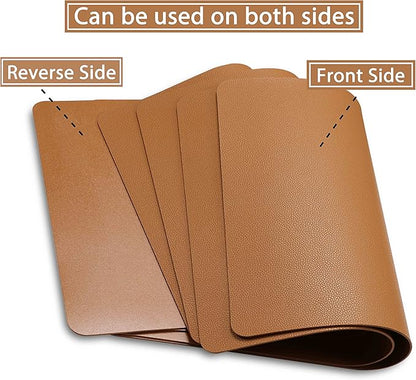 Fall Placemats Set of 4 Wipeable Table Mats Easy to Clean Waterproof Kitchen Mats for Dining Table Outdoor Indoor (4, Brown)
