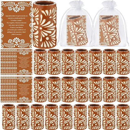 24 Set Cielito Lindo Party Favors, Terracotta, Handleless | Mexican Tequila by Unknown