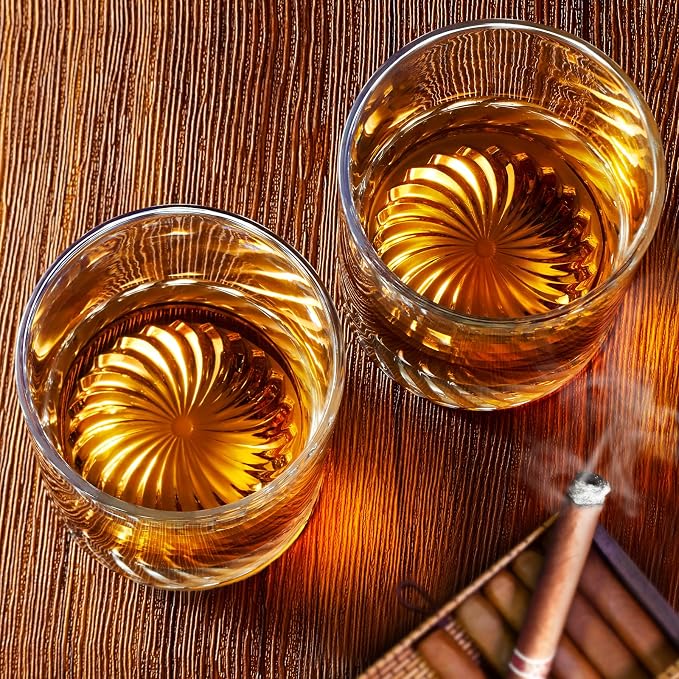 OPAYLY Whiskey Glasses Old Fashioned Glasses Set of 4 12oz Rocks Glasses Gift - Image 5