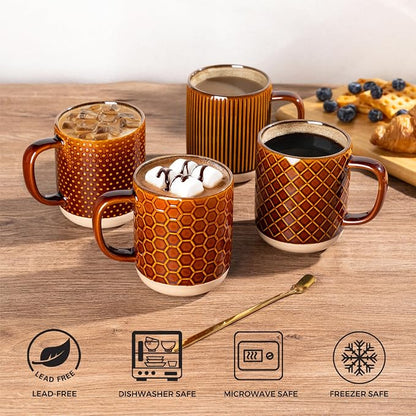 GBhome Coffee Mugs Set of 4, 12 oz Coffee Cups - Image 5