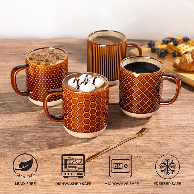 GBhome Coffee Mugs Set of 6, 16 oz Coffee Cups - Image 5