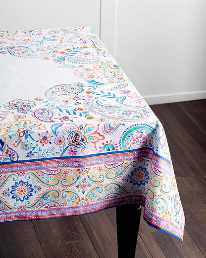 Maison d' Hermine Table Cloth Rectangle Table 100% Cotton 60 x 120 Inches Tablecloth Reusable Decorative for Dining Room Farmhouse Home Valentines Day Decorations Spring Summer - Indian Floral