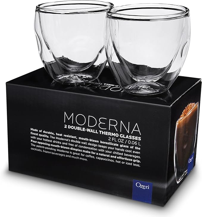Moderna Artisan Series Double Wall 2 oz Beverage & Espresso Shot Glasses - Image 3