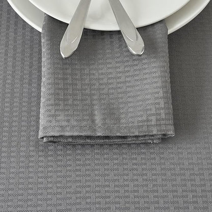 maxmill Cloth Napkins Weaved Texture Pattern Soft Comfortable and Luxury Serviette for Restaurant Family Dinners Weddings Parties and Banquets Set of 4 Pieces, 20 x 20 Inch Charcoal Gray