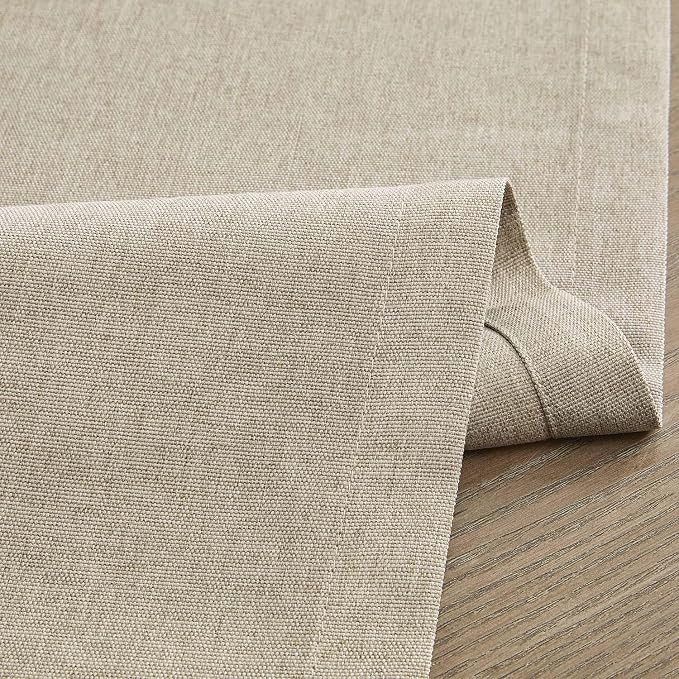 Basic Linen Style Table Runner, 14x48 Inch Natural | Mitered Corner Design - Image 6
