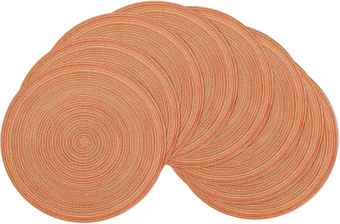 SHACOS Round Braided Placemats Set of 8 Fall Place Mats Washable Polyester 15 by SHACOS