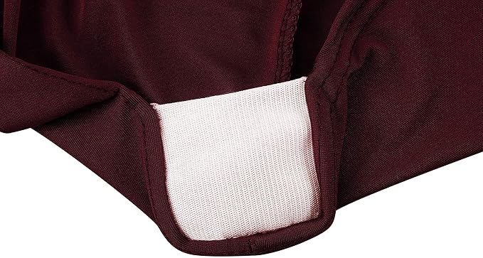 LZY Spandex Table Covers 6 Feet, Stretch/Fitted Table Covers for 6 Feet Folding Table, Rectangular Spandex Table Cloths for Wedding Party or Event (6FT-2PCS, Burgundy)