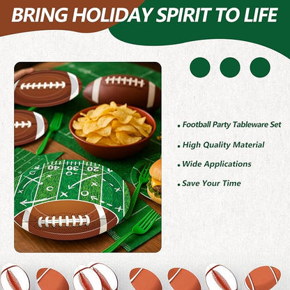 100 Pcs Football Party Supplies Set, Serves 25 – Disposable Football and Field - Image 5