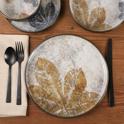 Gibson Elite Chantilly Hill 16-Piece Ceramic Dinnerware Set, Round Plates & - Image 2