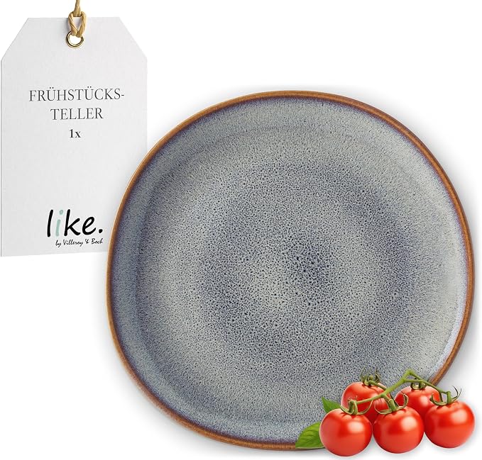 Villeroy & Boch Lave Beige Breakfast Plate, Stylish Stoneware Plate by Unknown