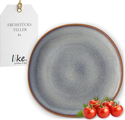 Villeroy & Boch Lave Beige Breakfast Plate, Stylish Stoneware Plate by Unknown