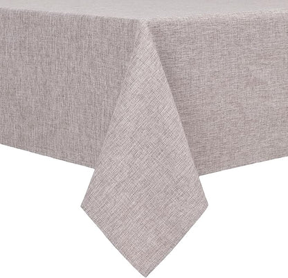Hiasan Faux Linen Rectangle Tablecloth - Wrinkle and Stain Resistant Washable Table Cloth for Kitchen Dining Room Holiday Table Cover for Dinner, Stone, 70 x 120 Inch