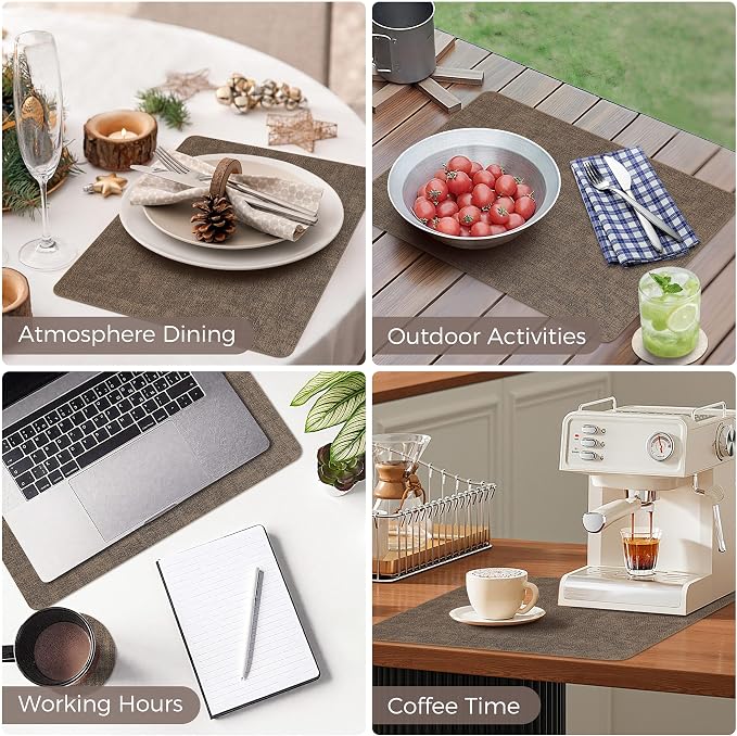 NCUE Vinyl Placemats Set of 8, Heat Resistant, Nonslip Faux Leather Waterproof - Image 6