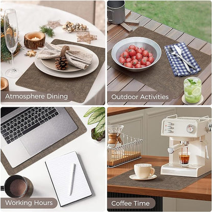 NCUE Vinyl Placemats Set of 8, Heat Resistant, Nonslip Faux Leather Waterproof - Image 6