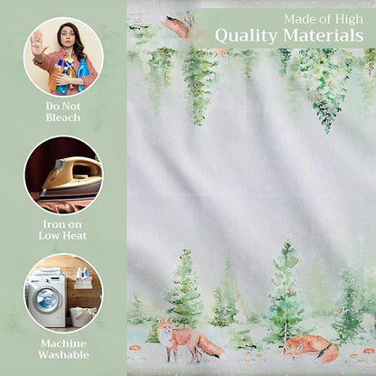 Maison d' Hermine Cloth Napkins Set of 4 100% Cotton for Thanksgiving Christmas Decorations Everyday Reusable Square Fall Napkins Cloth Washable Dinner Party (Winter Mornings, 20"x20")