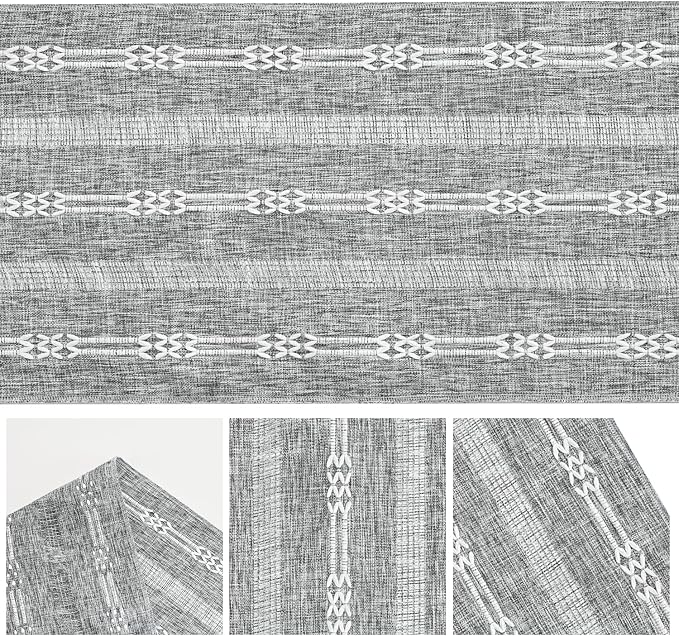 Artoid Mode Dark Grey Farmhouse Embroidered Hollow Table Runner, Seasonal - Image 6