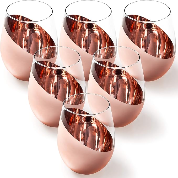 MyGift Stemless Wine Glasses Set of 6 - Image 6