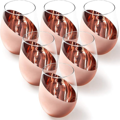 MyGift Stemless Wine Glasses Set of 6 - Image 6