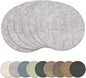 13" Round Placemats Set of 6, Reversible Faux Leather Heat Resistant Table Mats, Waterproof Oilproof Wipeable Table Protective Placemats for Vinyl, Washable for Indoor & Outdoor Use (6, Light Grey)